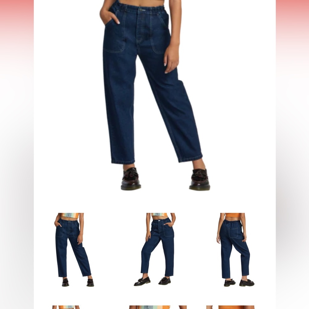 NWT RVCA Scrunchy Dark Indigo jeans